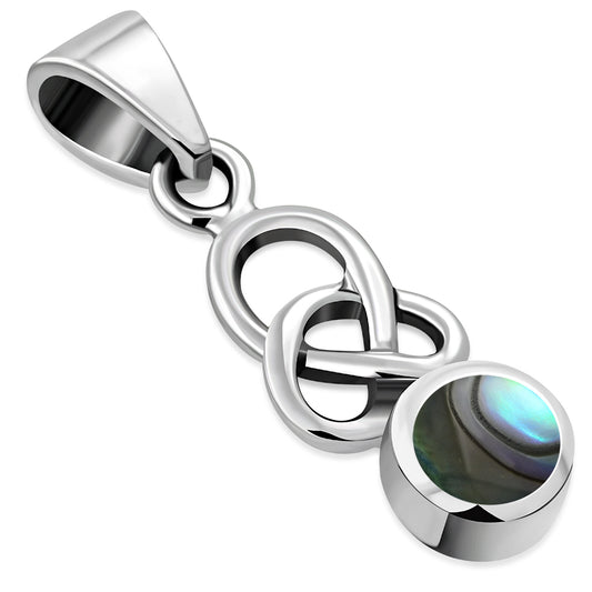Abalone Shell Celtic Knot Silver Pendant
