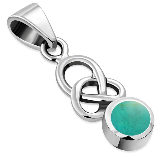Turquoise Celtic Knot Silver Pendant