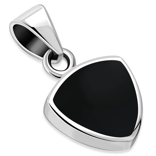 Black Onyx Reuleaux Triangle Silver Pendant