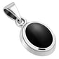 Black Onyx Oval Silver Pendant
