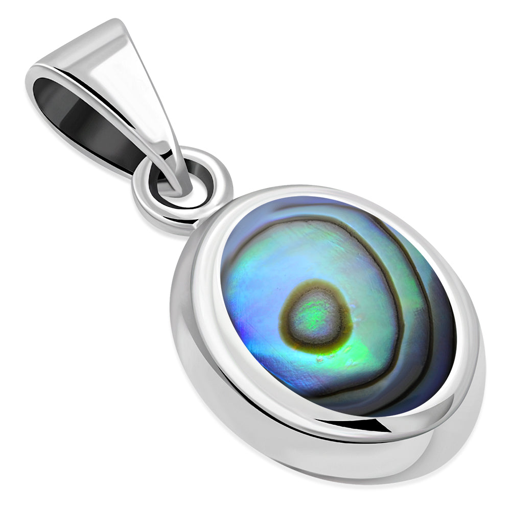Abalone Shell Oval Silver Pendant