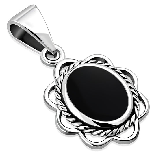 Black Onyx Sterling Silver Pendant