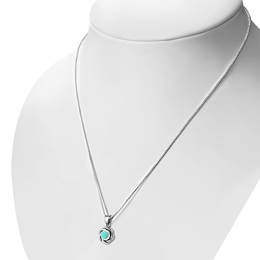 Braided Turquoise Silver Pendant