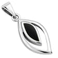 Black Onyx Drop Silver Pendant