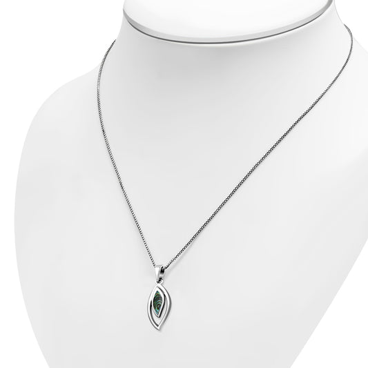 Abalone Shell Drop Silver Pendant