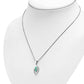 Turquoise Wavy Drop Silver Pendant