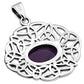 Amethyst Oval Celtic Knot Silver Pendant