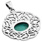 Turquoise Oval Celtic Knot Silver Pendant