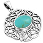 Turquoise Oval Celtic Knot Silver Pendant