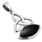 Black Onyx Trinity Knot Silver Pendant