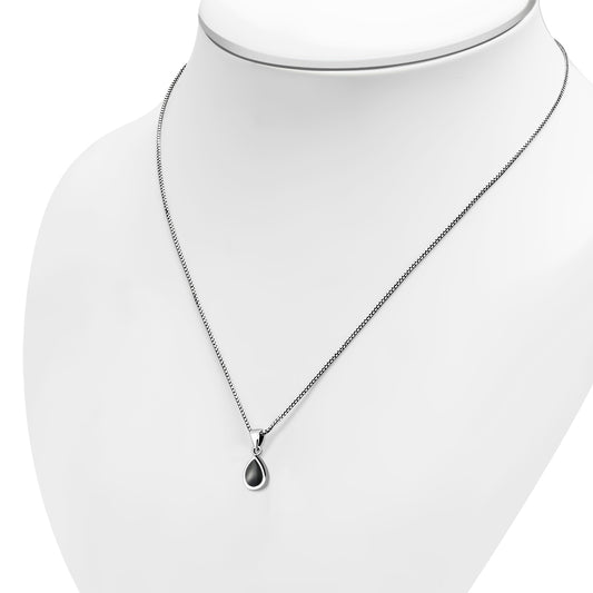 Black Onyx Sterling Silver Drop Pendant