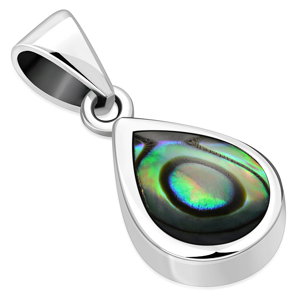 Abalone Shell Sterling Silver Drop Pendant