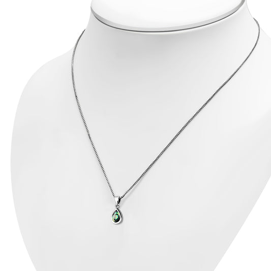 Abalone Shell Sterling Silver Drop Pendant