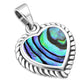 Abalone Heart Ethnic Silver Pendant