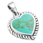 Turquoise Heart Ethnic Silver Pendant