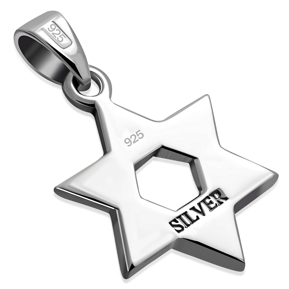 Plain Star of David Sterling Silver Pendant