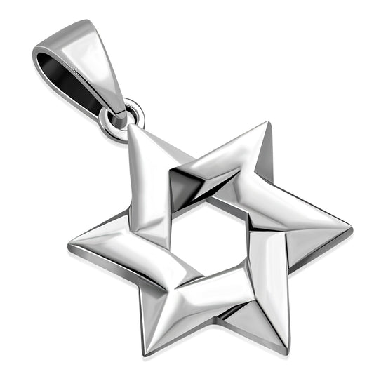 Plain Star of David Sterling Silver Pendant