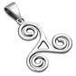Celtic Triskele Triple Spiral Silver Pendant