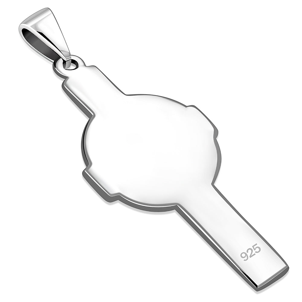 Large Celtic Cross Silver Pendant