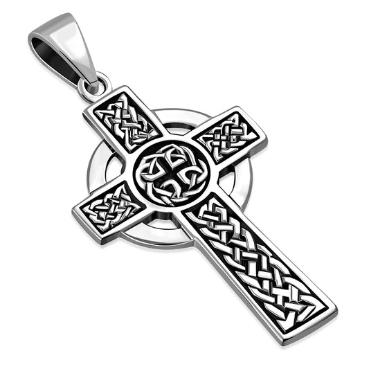 Medium Celtic Cross Silver Pendant