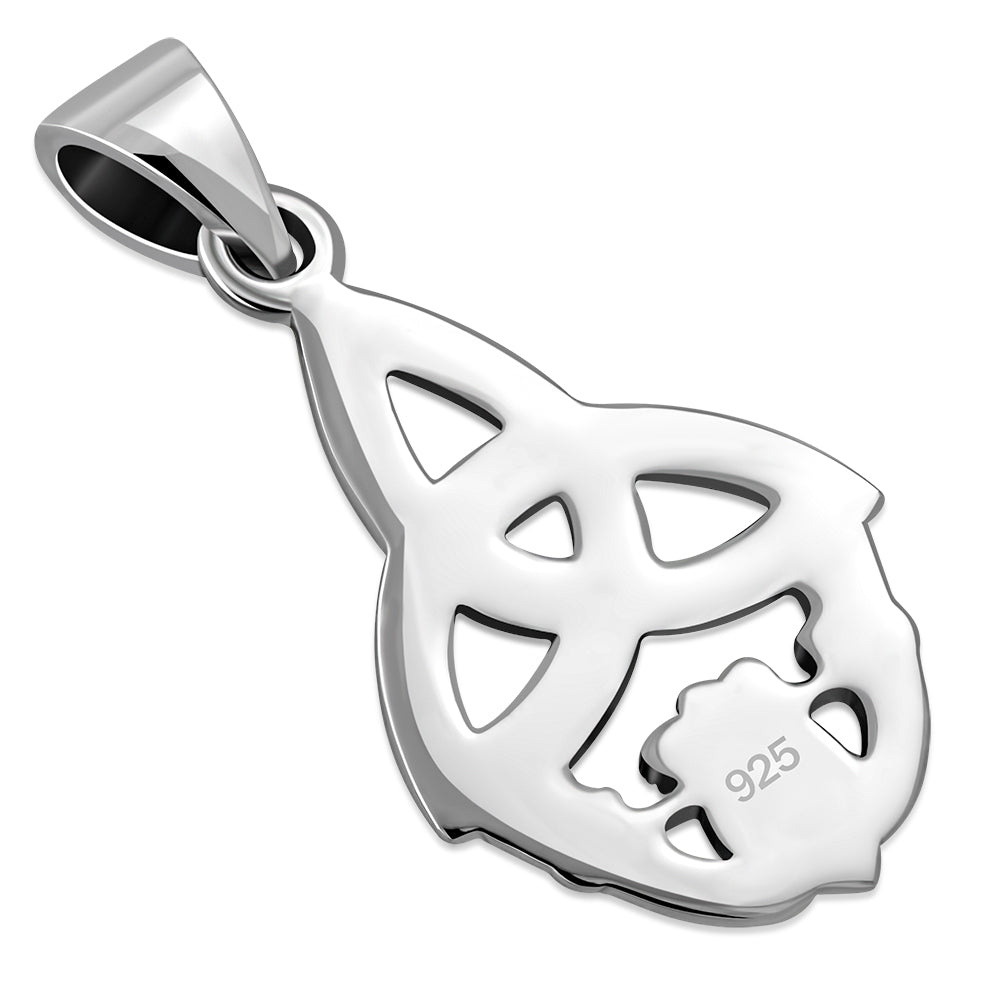 Celtic Trinity and Claddagh Silver Pendant