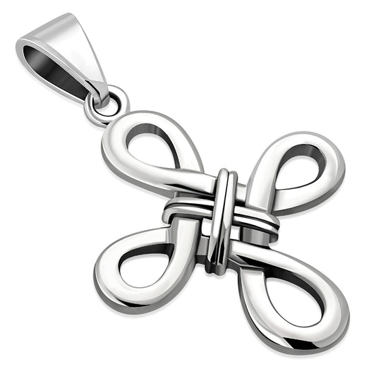 Solid Silver Celtic Knot Cross Shape Pendant