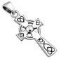 Small Celtic Trinity Knot Cross Silver Pendant