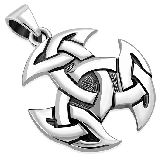 Solid Silver Large Celtic Trinity Knot Pendant