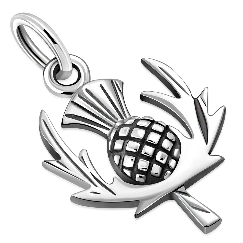 Plain Silver Thistle Pendant