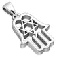 Hamsa Star of David Silver Pendant
