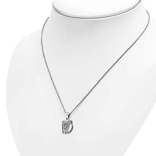 Sterling Silver Celtic Harp Pendant