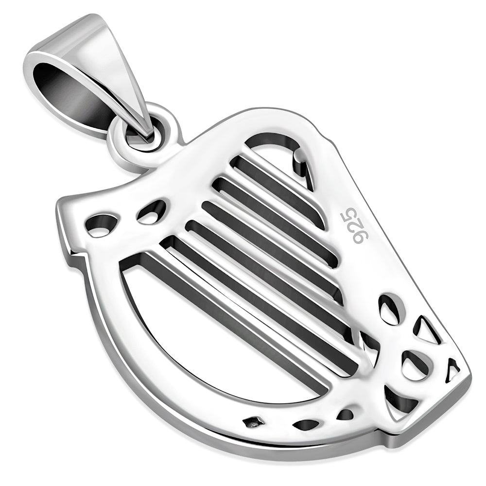 Sterling Silver Celtic Harp Pendant