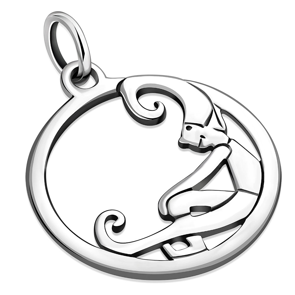 Round Celtic Pixie Sterling Silver Pendant