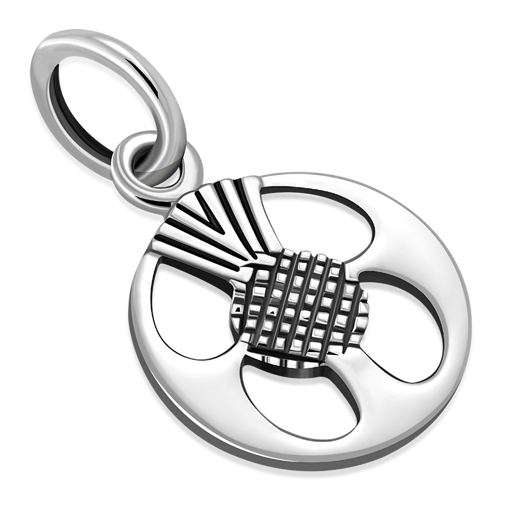 Tiny Thistle Sterling Silver Pendant