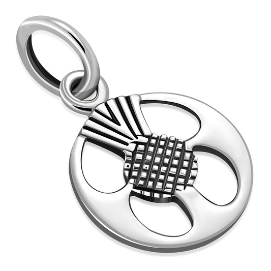 Tiny Thistle Sterling Silver Pendant
