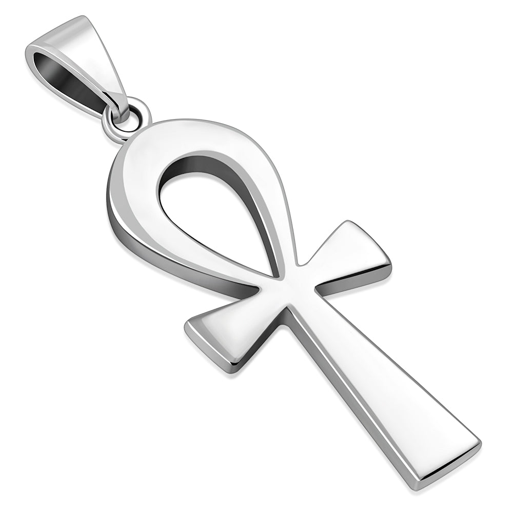 Medium Ancient Egyptian Ankh Cross Silver Pendant