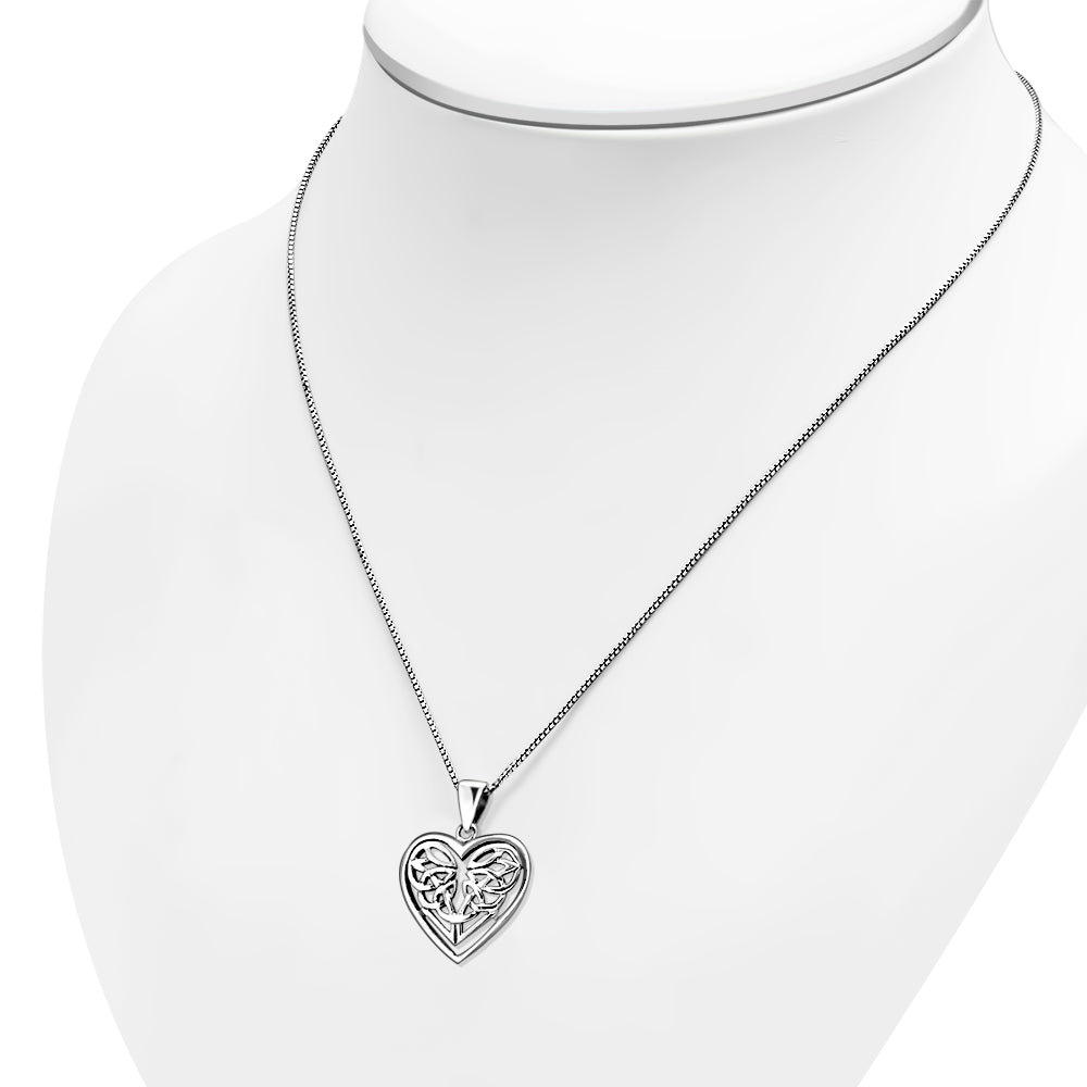 Celtic Knot Heart Sterling Silver Pendant