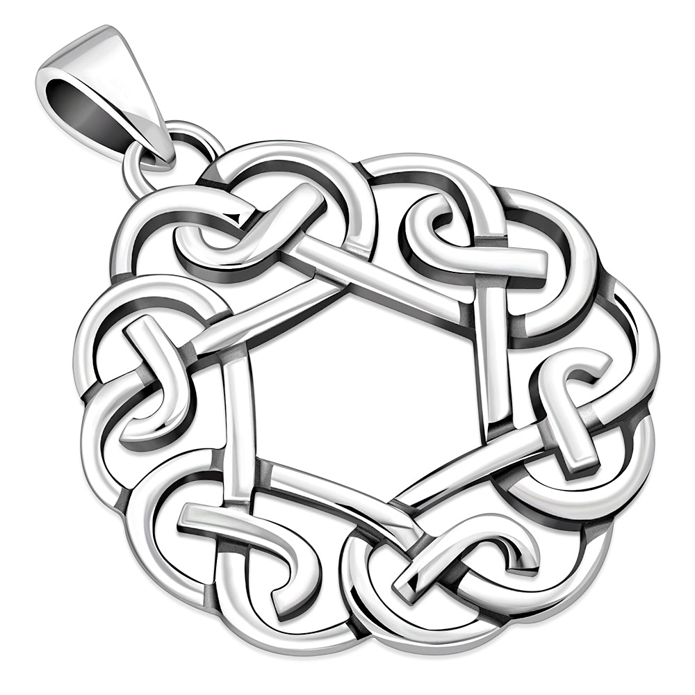 Rounded Celtic Knot Silver Pendant
