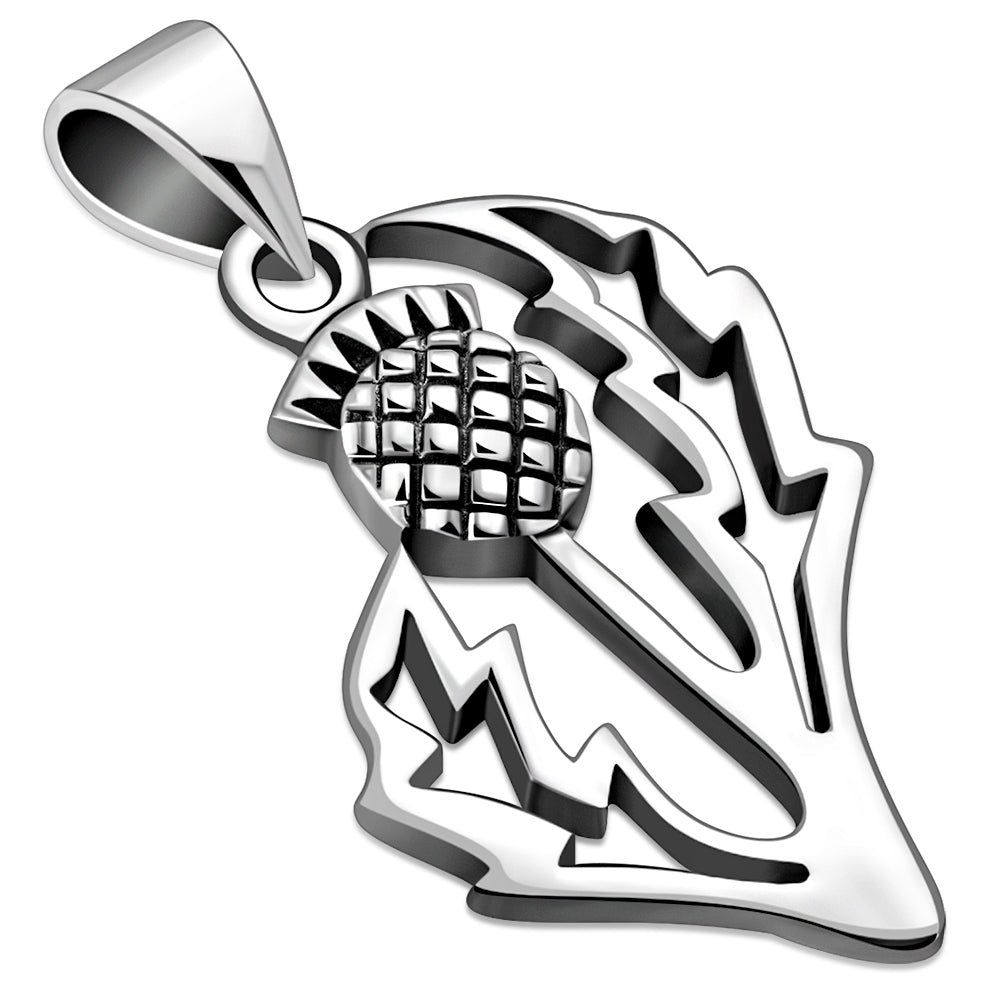Plain Silver Thistle Pendant
