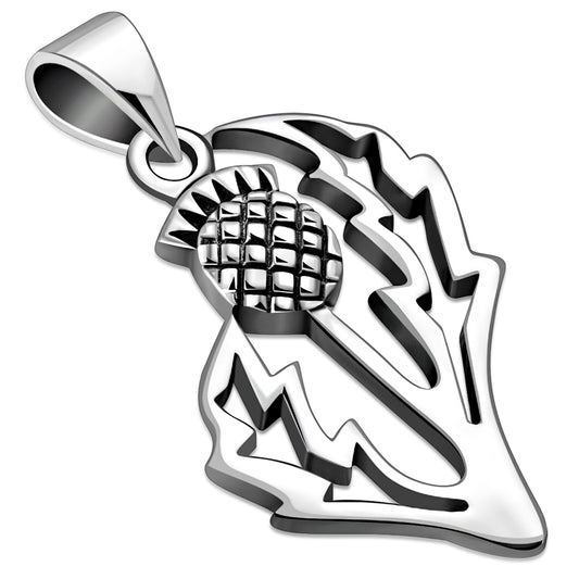 Plain Silver Thistle Pendant