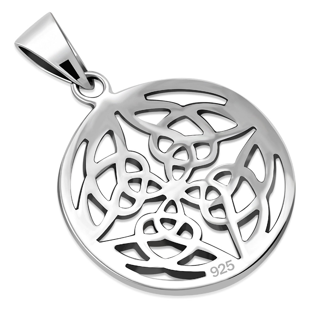 Small Round Celtic Silver Pendant