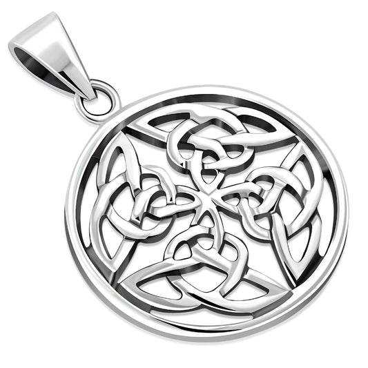 Small Round Celtic Silver Pendant