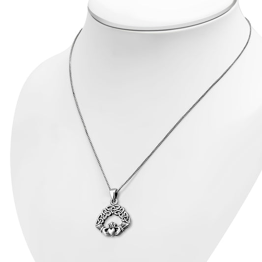 Claddagh Celtic Trinity Silver Pendant