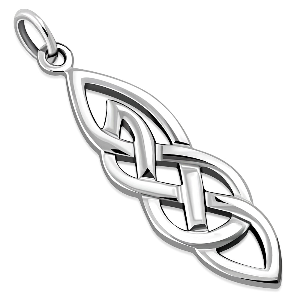 Long Sterling Silver Celtic Knot Pendant