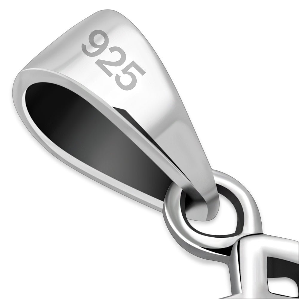 Tiny Rectangle Shape Celtic Silver Pendant