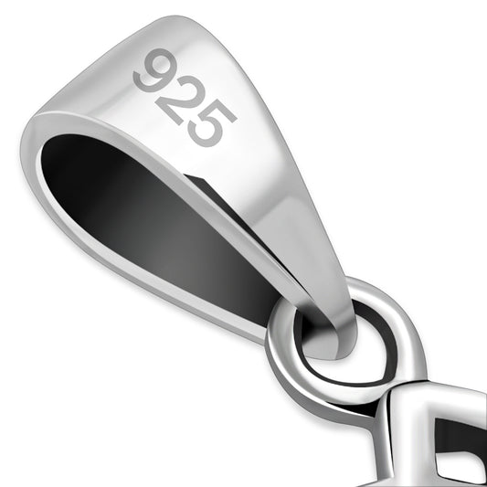 Tiny Rectangle Shape Celtic Silver Pendant