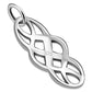 Long Solid Silver Celtic Pendant