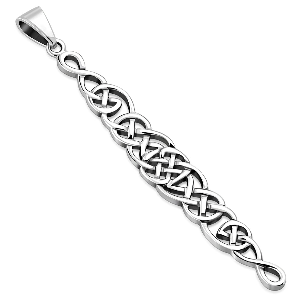 Long Light Celtic Knot Silver Pendant