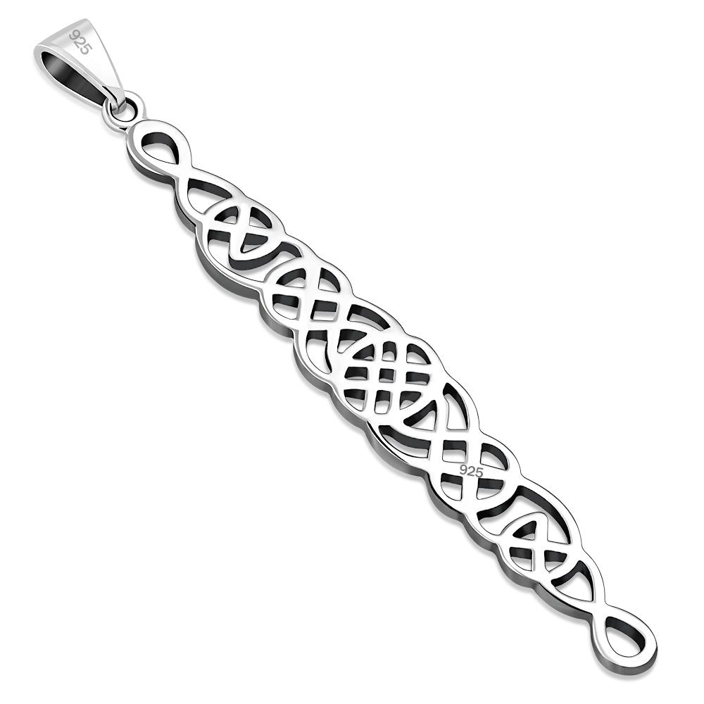 Long Light Celtic Knot Silver Pendant