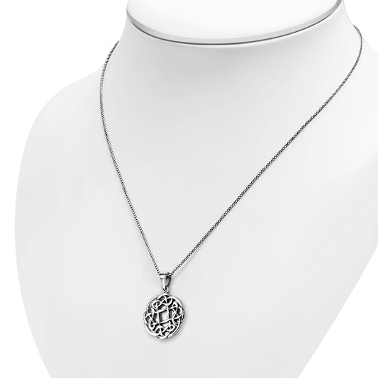 Round Celtic Knot Sterling Silver Pendant
